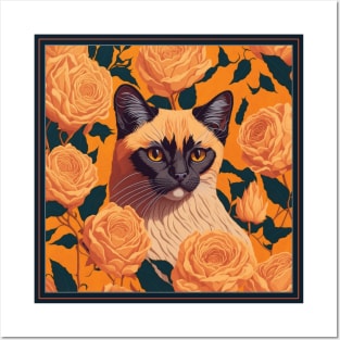 Balinese cat. Style vector (yellow version balinese cat) Posters and Art